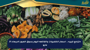 «تراجع كبير».. أسعار الخضروات والفاكهة اليوم بسوق العبور الأربعاء 21 مايو